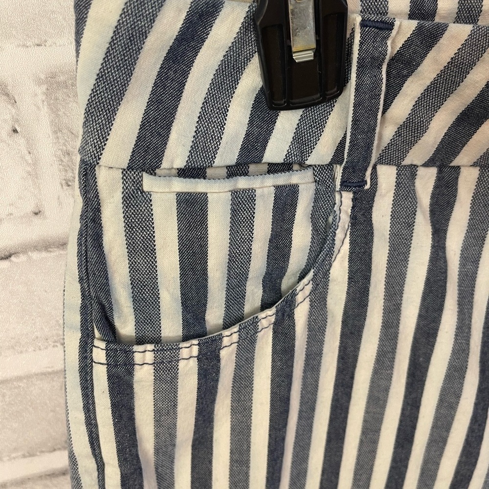 Women’s Anthropologie Alena blue & white striped boot up pants 28P - Picture 6 of 6
